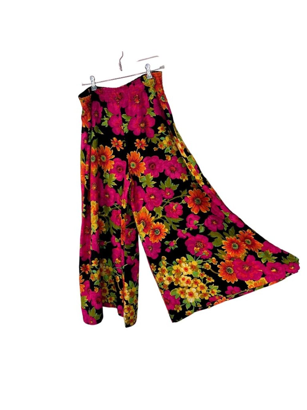 Gilead Womens  Floral Pull On Wide-leg Palazzo Pants Size S Multicolor Tiki Rare